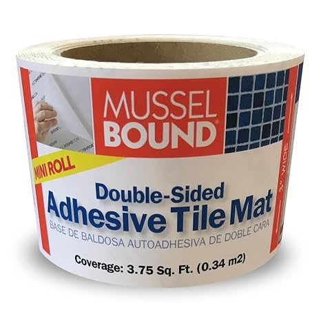 MusselBound Adhesive Tile Mat - MINI ROLL - Easy Installation for Small and Tight Spaces. The Clean, Easy, No-Stress Way to Install Real Wall Tile