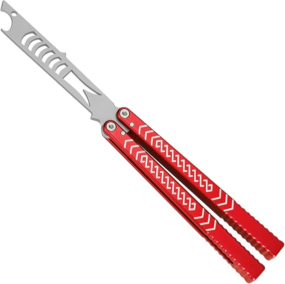 Multifunction Tool with Bottle Opener for Practicing Flipping, Blunt Practice, No Edge Tool Red