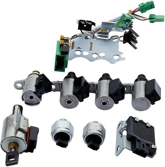 CVT Valve Body Solenoid Kit for Nissan JF011E RE0F10A Transmission, 2.5L 07-11, 9 Pieces, Polished Finish