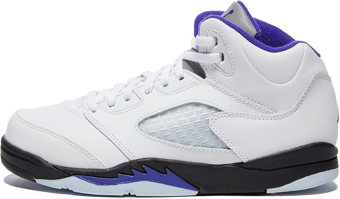 Jordan Boy's 5 Retro (Little Kid) White/Dark Concord/Black 3 Little Kid M
