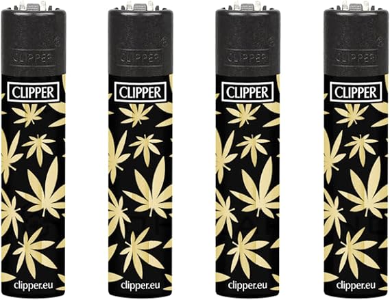 Clipper Lighter 4 Pack (Golden Leaves)