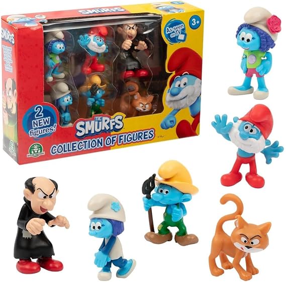 The Smurfs, Set of 6 Figurines Including 2 Exclusives, 5.5 cm, 3+, PUF46
