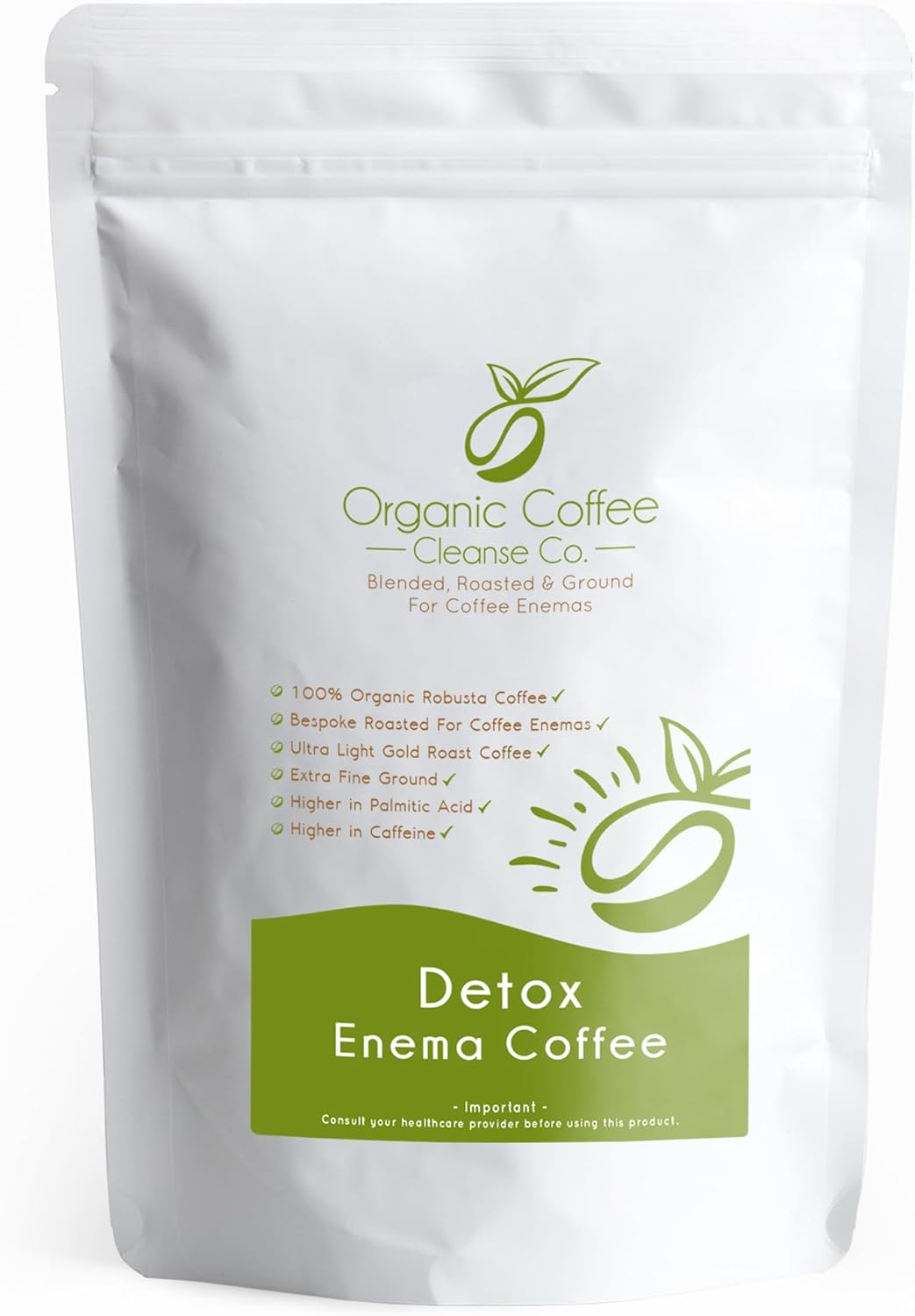 Organic Coffee Cleanse Company Organic Enema Coffee, 8 oz Enema Light Roast Coffee