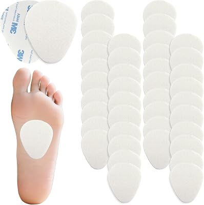 40Pcs Metatarsal Pads Ball of Foot Cushions 0.2 Inch Thick Felt Ball of Foot Cushion Adhesive Forefoot Pads Sole Adhesive Foam Accessories for Men and Women Forefoot and Sole Support