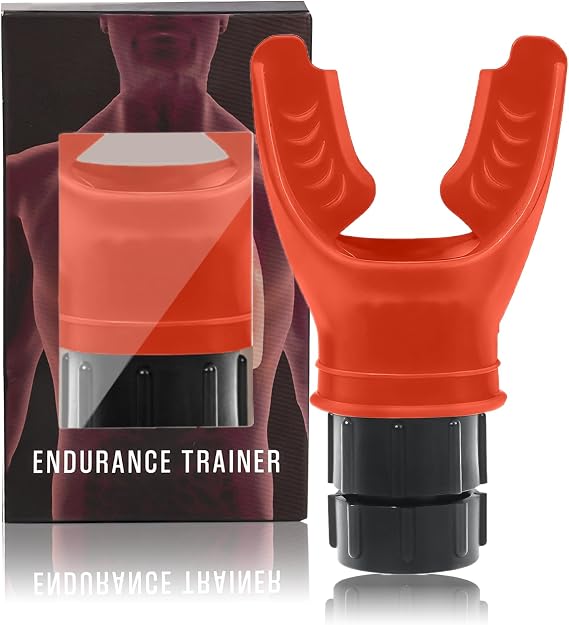 Inhale Intake Breathing Trainer | Lung Trainer for Respiratory Strength Adjustable Resistance Breathing Trainer with High-Grade Silicone Cool Black-Tomato