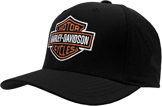 Harley-Davidson Men's Embroidered Bar & Shield Performance Baseball Hat, Black