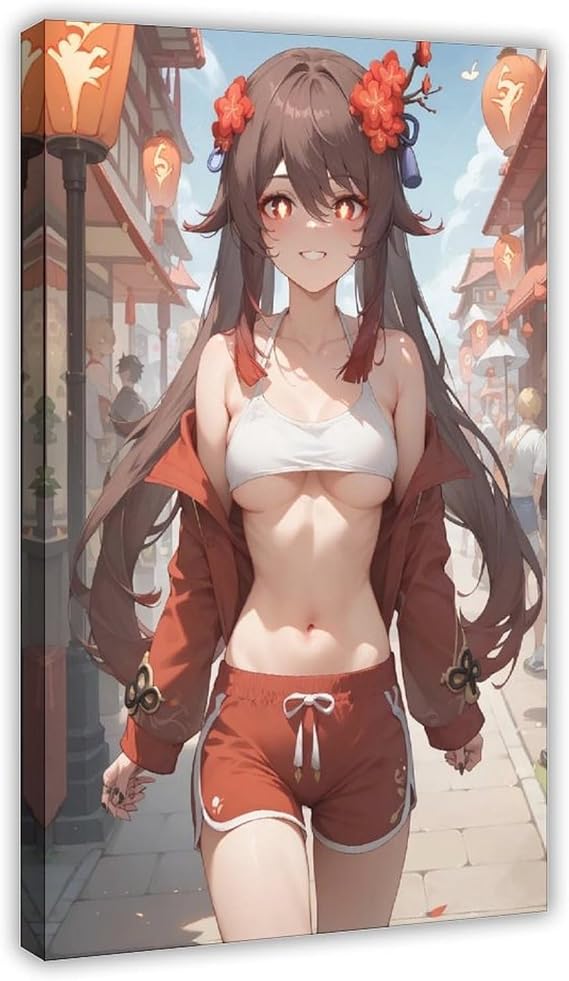 AI Japanese Anime, AI Sexy Beauty, Bikini Beauty, Long-haired Beauty, Stockings Beauty, Cute Girl, Fat 23 Canvas Poster Wall Art Decor Print Picture Paintings for Living Room Bedroom Decoration Frame-