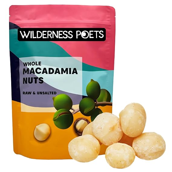 Wilderness Poets, Raw Whole Macadamia Nuts - Fresh, Buttery, Unsalted, Unroasted - Bulk Size, Super Keto (32 Ounce - 2 Pound)