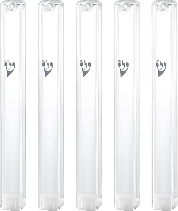 MEZUZAH CASE Holder (shidell) Plastic Rectangle Shape Silver shin Waterproof Rubber Cork lot of 5