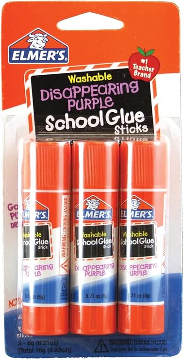 Elmer's Disappearing Purple School Glue Sticks, 0.21 oz Each, 2-3 Packs (E520)