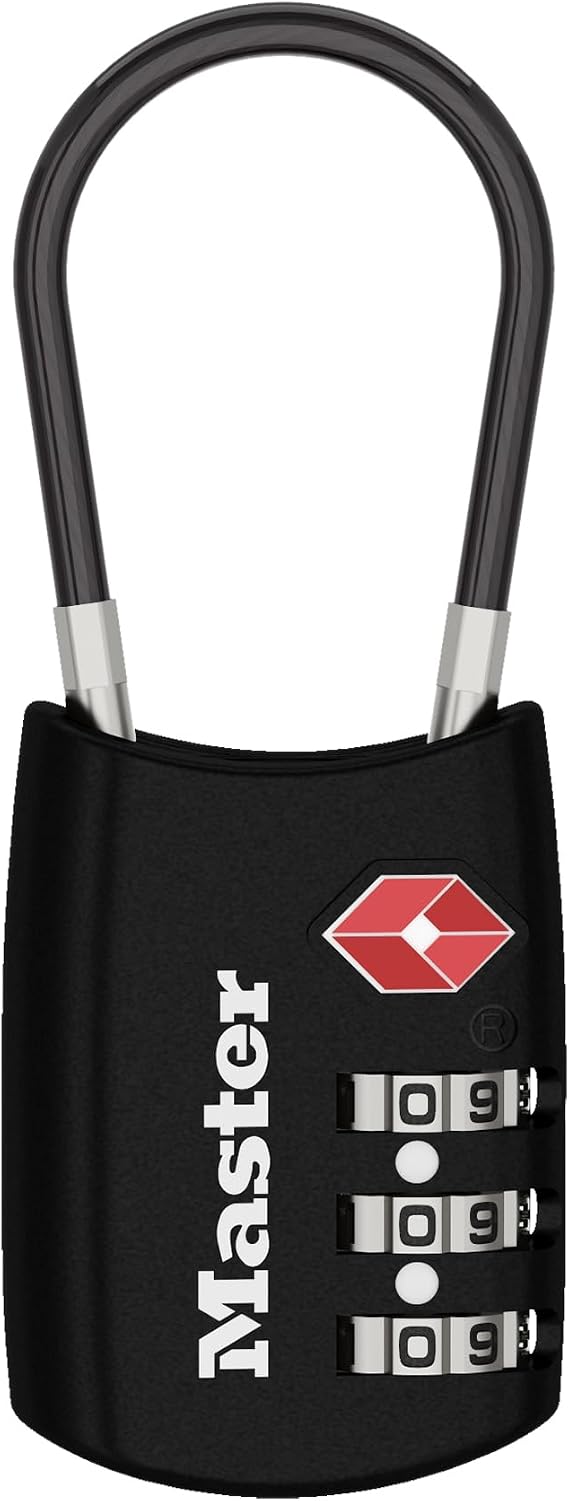 Master Lock 4688D Accepted Set Your Own Combination TSA Approved Luggage Lock, 1 Pack, Black