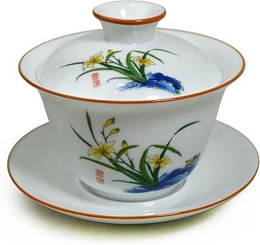 Liang baobao Gaiwan Teacup Porcelain Tureen Sancai Cover Bowl Lip Cup Saucer Chinese Tea Set White