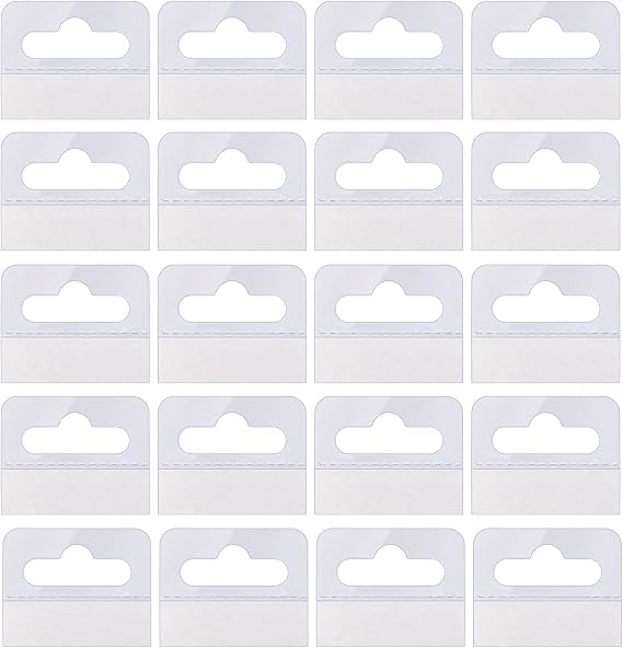 AIEX 200 Pcs Clear Self Adhesive Hanging Tabs Hanging Tabs with Slot Holes