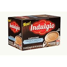 Indulgio French Vanilla Cappuccino Single Serve for Keurig K-Cup Brewers, 12 Count (Pack of 6) (Compatible with 2.0 Keurig Brewers)