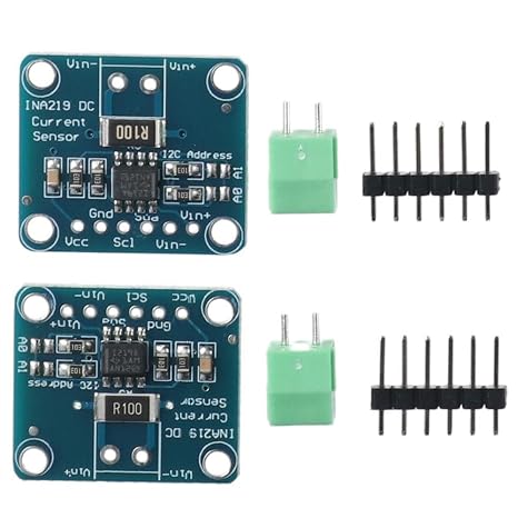 2Pcs INA219 I2C Interface, Bi-Directional DC Sensor, DIY Current Power Supply, Breakout Board Module Kit for Arduino Raspberry Pi, Blue