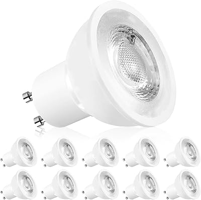 LUXRITE MR16 GU10 LED Bulbs Dimmable, 50W Halogen Equivalent, 2700K Warm White, 500 Lumens, 120V Spotlight LED Bulb GU10, Enclosed Fixture Rated, Perfect for Landscape or Home Lighting 12 Pack