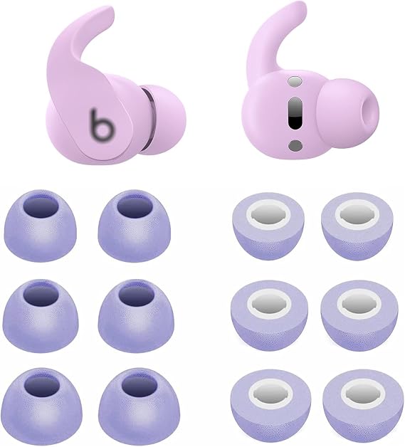 ALXCD Foam Eartips Compatible with Beat Fit Pro, S/M/L 3 Sizes 6 Pairs Soft Memory Foam Earbuds Tips Replacement Ear Tips, Compatible with Beat Fit Pro, 6 Pairs Purple