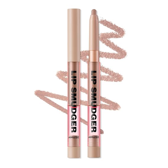 Amuse SEOUL Lip Smudger (00 SHADING) - Natural Shadow Beige, Lip Liner Pencil, Creamy Lip Contour, Smooth Velvet Texture, Matte Lipliner, Overlining Lips, Long-Lasting Wear, Vegan, Korean Beauty