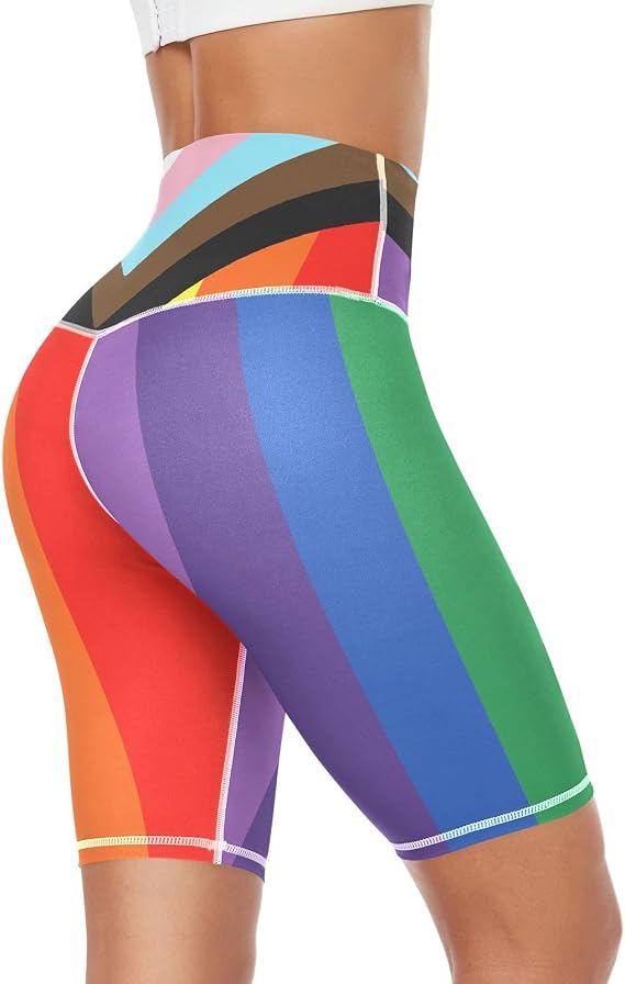 Biker Shorts Women Tummy Control Workout Gym Shorts Yoga Running Shorts with Pockets, X-Small