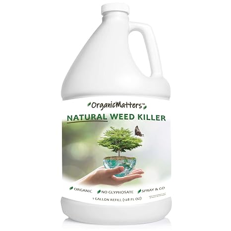 Natural Weed Killer Spray, Contains No Glyphosate, People, Pets and Planet, Results in Less Than 24-Hours (128 oz Gallon Refill)