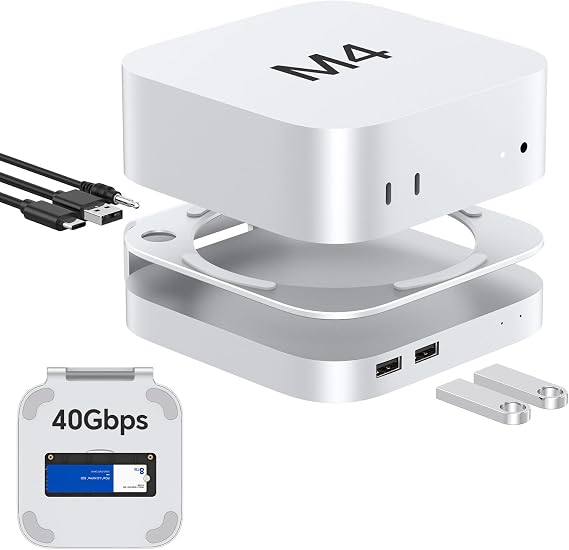 Mac mini M4/M4 Pro,M5 Pro,M6, 40Gbps Dock Station with NVMe SSD Enclosure