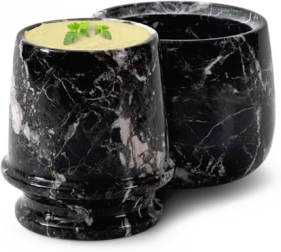 Earthen Crafts Marble Butter Keeper 4.25 Inch Black Natural Stone
