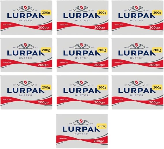 Unsalted Butter 200g Block Lurpaks (10x200g)