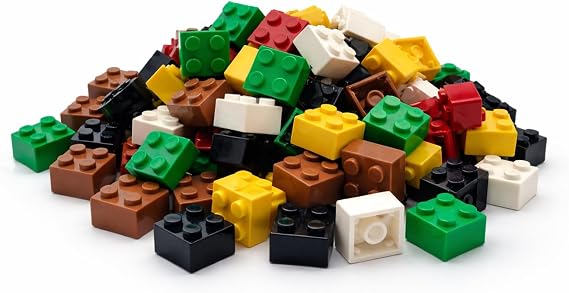 2x2 Yapı Blok Seti 100 Parça – Standart Ölçülerle Uyumlu Renkli Mini Tuğla Seti – Yaratıcı Oyun ve Eğitim İçin, 3 Yaş Üzeri(Soğuk Renkler)