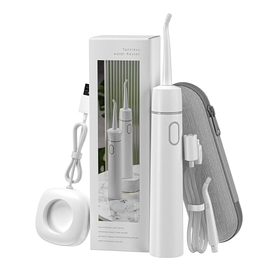 Portable Water Flosser for Teeth Professional Cordless Dental Oral Irrigator, Tankless and Rechargeable IPX7 Waterproof Dental Water Flosser for Home and Travel, Braces & Bridges Care