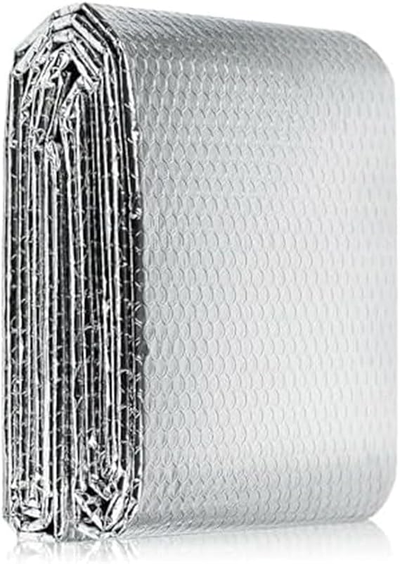 Radiator Insulation Foil Sheet 0.6m x 1.2m Double Sided Aluminum with Bubble Layer Reflective Heat Barrier for Energy Efficiency and Reduced Heat Loss in Home Walls Ceil