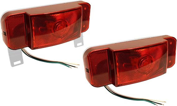 Optronics One L.E.D. Low Profile Combination RV Tail Lights (RVSTLW6061-KIT) Pair - White Base