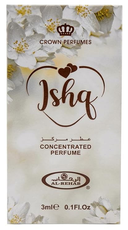 Al Rehab ISHQ Concentrated Perfume Rollerball for Women, 0.1 Ounce / 3ml