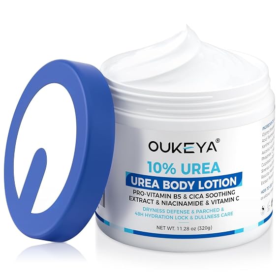 OUKEYA Urea Cream 10% Body Lotion for Dry Chapped Skin, 11.28 Oz