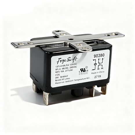 90380 90-380 Heavy Duty Switching Fan Relay, General Purpose Switching Relays Normally Open/Normally Closed Contacts, Suitable for Havc, Electrical Components, Operates with 24 Volt Coil, 50/60Hz