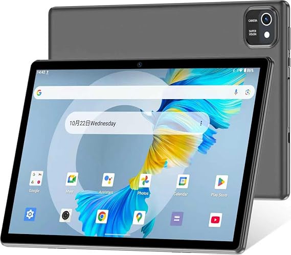 HNVHNV Tablet 10 inch Android 13 Tablets, 6GB RAM 32GB ROM, Quad-Core Processor, 1280x800 LCD Touch Screen, WiFi, GMS, Dual Camera, Bluetooth, 6000mAh Battery (Black)