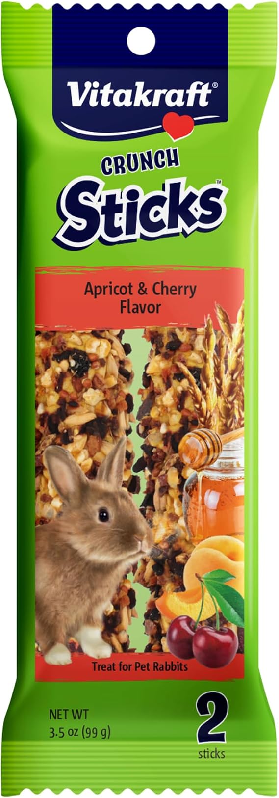 Vitakraft Crunch Sticks Rabbit Treat - Apple and Cherry - Rabbit Chew Sticks