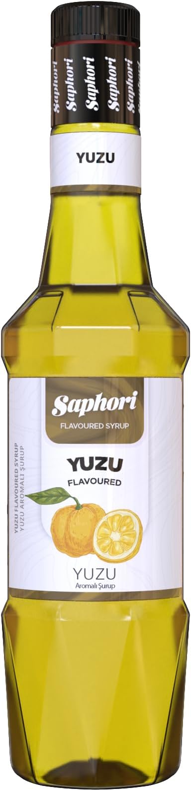 Saphori Kokteyl Şurubu Kahve Şurubu 700 ML Aroma, Tatlandırıcı şurup, Gazlı içecekler ve Çaylar İçin Aroma verici (Yuzu- Japon Limonu)
