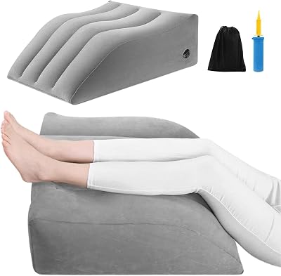 Leg Elevation- Pillows for After Surgery, Inflatable Wedge Pillows for Sleeping, Swelling, Circulation, Bolster Pillow Pain Reliefs for Legs Back for Pregnant, Surgery and Injurygrey,Size:as shown