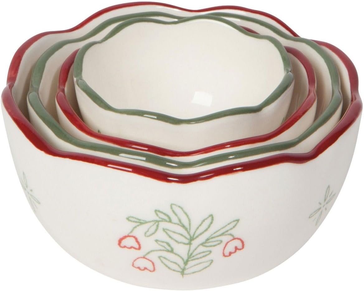 Danica Heirloom Stoneware Farmhouse Nesting Bowls Set, 4 Assorted, 10,5,3,2 oz, Ceramic