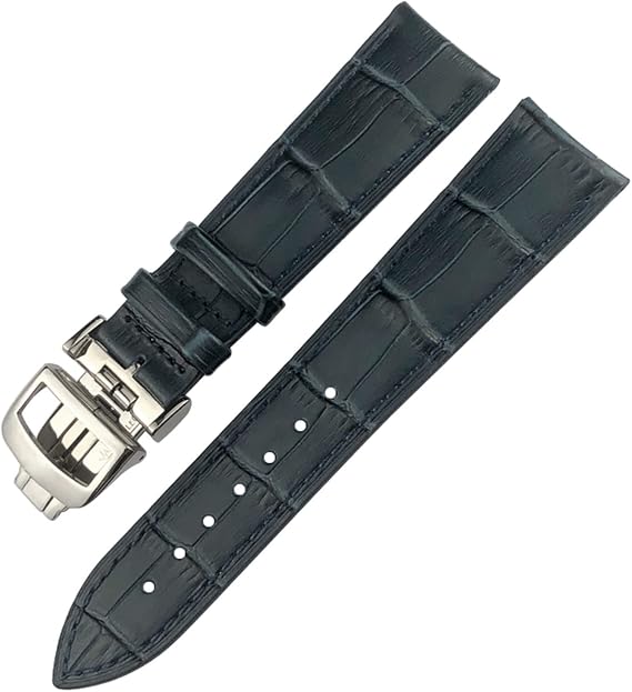 AMSH 20mm 21mm 22mm Quality Watch band Fit for Jaeger LeCoultre Master Moonphase Black Blue Brown Cowhide Strap