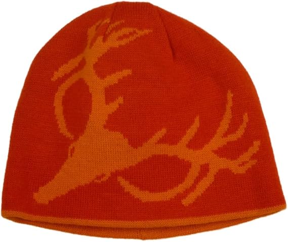 Mens Reversible Hat Orange Deer Beanie Hot Shot Stocking Cap