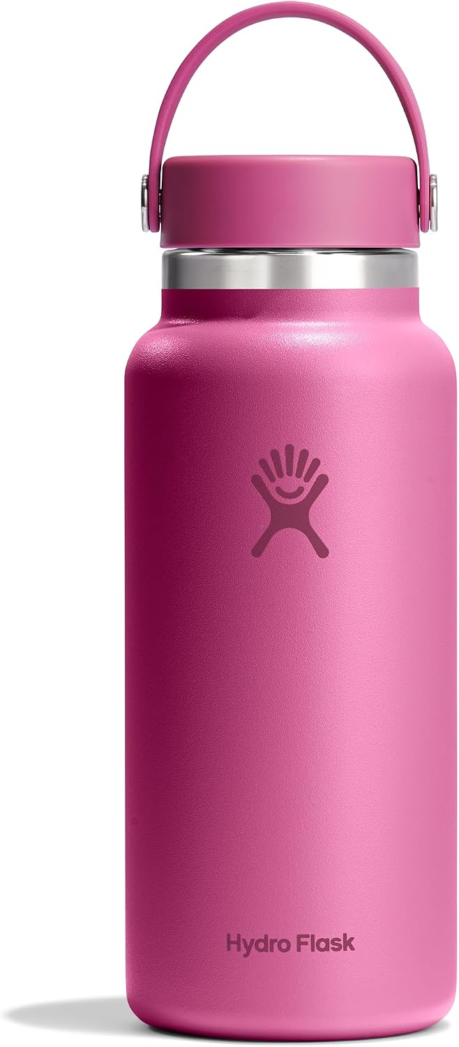 HYDRO FLASK - Wide Mouth Water Bottle 946 ml 32 oz - Vacuum Insulated Stainless Steel Water Bottle with Leak Proof Flex Cap and Powder Coat - Reef