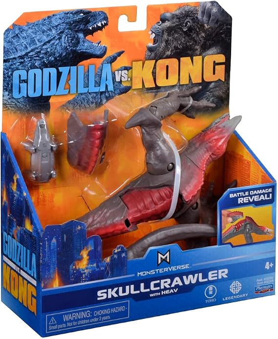 Godzilla vs. Kong 2021 Bundle of 4 Monsterverse Movie Series 6" Action Figures: Godzilla with Heat Ray, Kong with Battle Axe, Godzilla with Radio Tower, Skull Crawler with HEAV