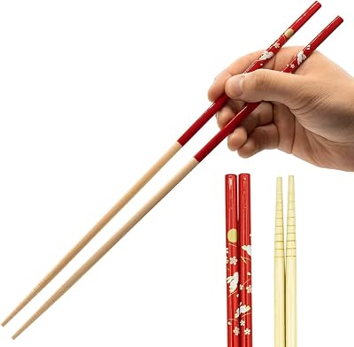 JapanBargain, 1 Pair Extra-Long Bamboo Cooking Chopsticks Saibashi, Japanese Deep Fry Tempura Chop Sticks, Shabu-Shabu & Hot Pot, Reusable, Long-Reach Kitchen Utensils, 13-inch, Made in Japan