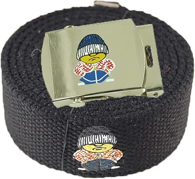 BodyJewelryOnline Cholo Canvas Military Black Web Belt & Buckle 60 Inch