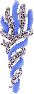 Alilang Women Enamel Torch Sparkly Clear Crystal Rhinestones Brooches Vintage Pins