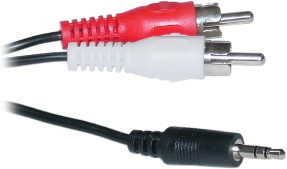 CableWholesale 3.5mm Stereo to RCA Audio Cable, 3.5mm Stereo Male to Dual RCA Male (Right and Left), 3.5mm Audio Cable to RCA, 25 feet, Black