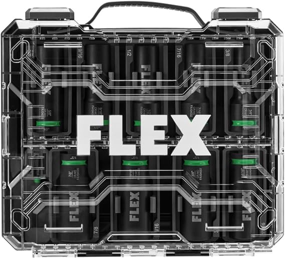 FLEX STACK PACK 10-Piece Thin Wall Deep Well 6-Point 1/2-Inch Drive Impact Nut Socket Set - FAM10401-10