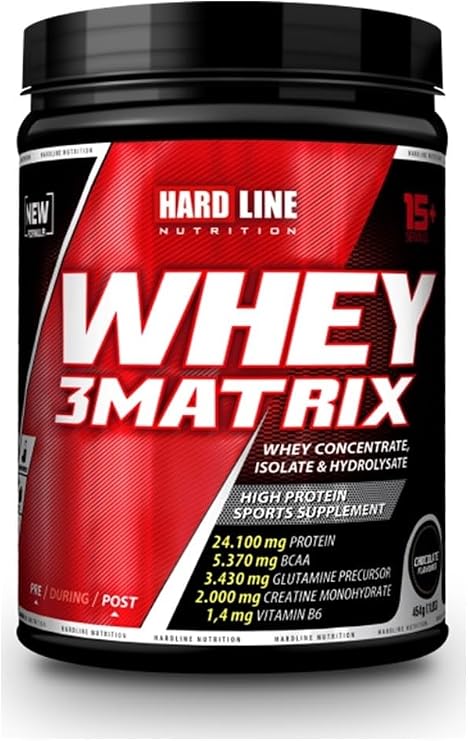 Hardline Nutrition 8697448351645 WHEY 3MATRIX ÇİLEKLİ 454 gr 1 Paket(1 x 1 Adet)