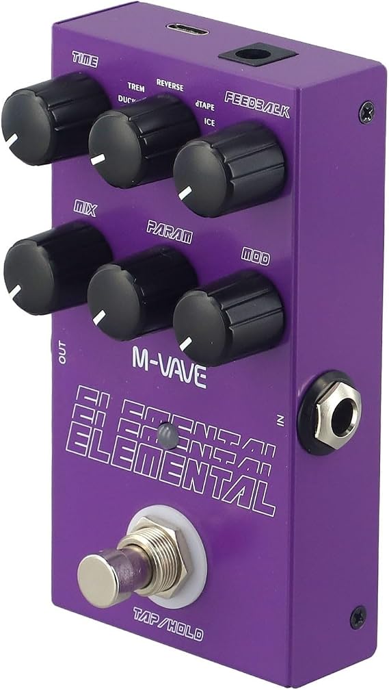 For M-vave Digital Delay Pedal with 9 Guitar Effects 3000ms Long Delay Psychedelic Tone High-Performance for DSP Supports TAP and HOLD Modes for Ambient Soundscapes